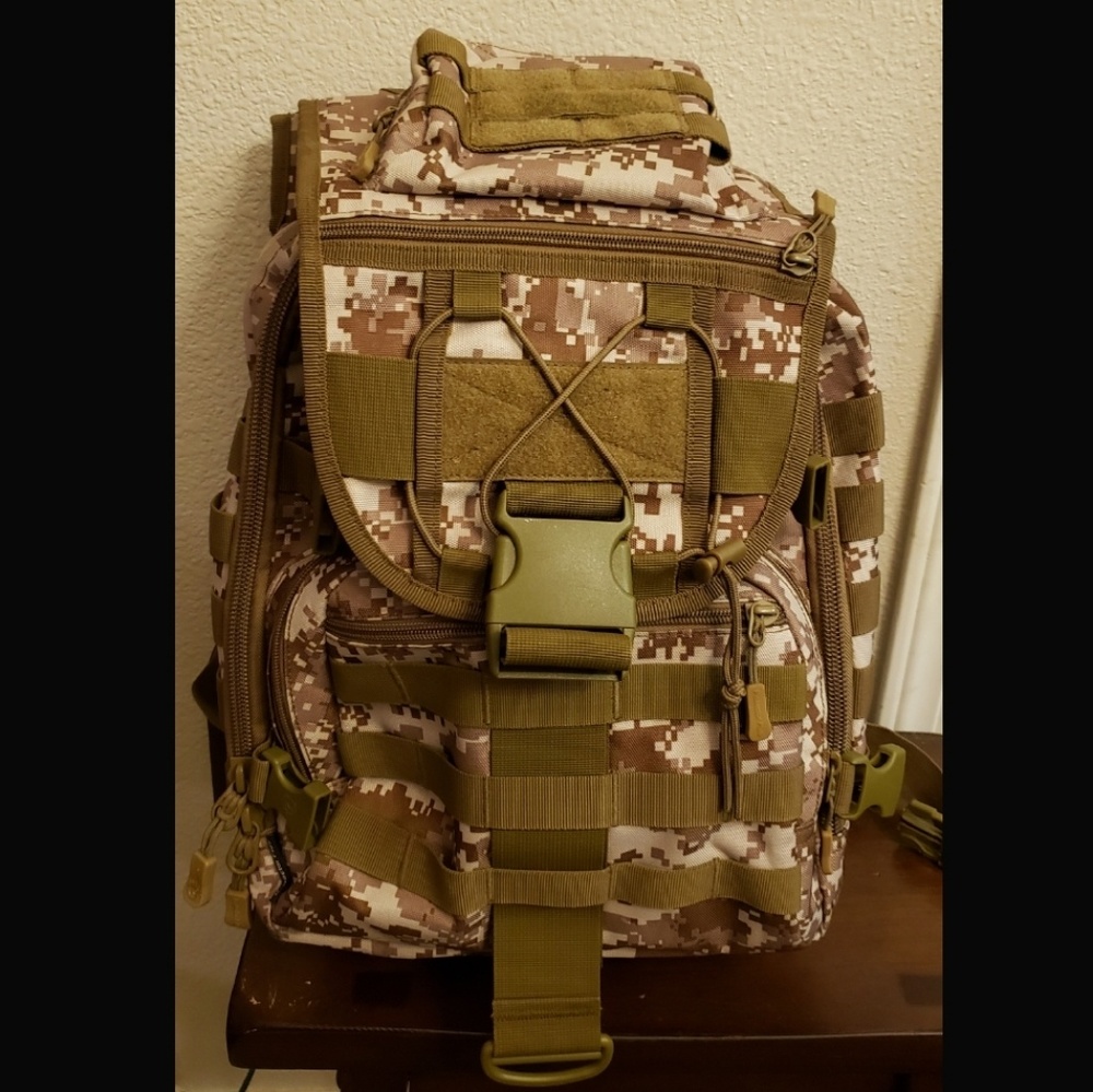 Digital brown camo tactical backpack